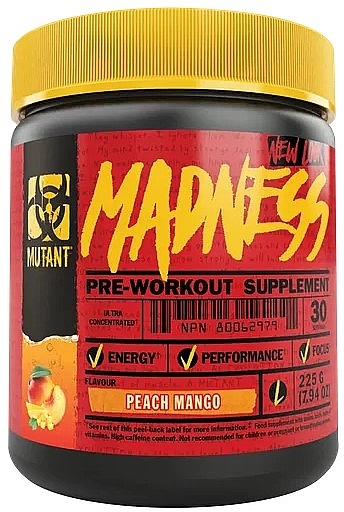 Предтренировочный комплекс "Персик-манго" - Mutant Madness Peach Mango Pre-Workout — фото N1