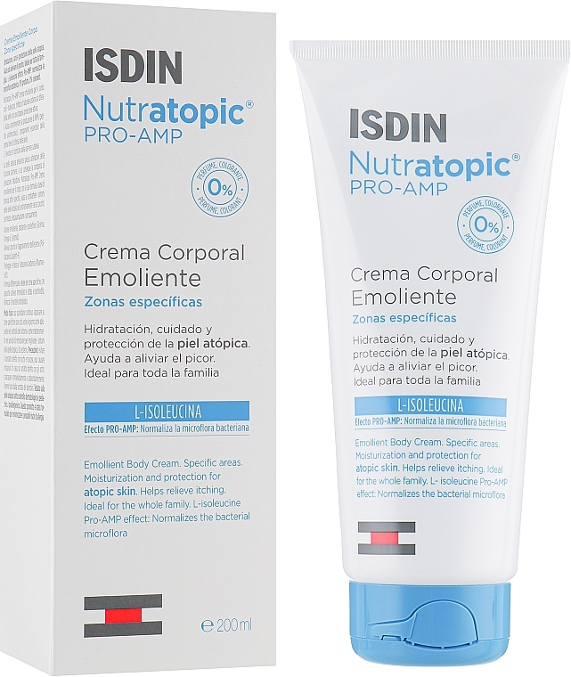 Крем для тіла для шкіри з атопічним дерматитом - Isdin Nutratopic Pro-AMP Emollient Cream * — фото N1