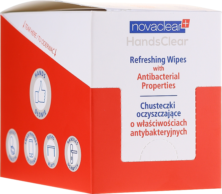 Очищающие салфетки с антибактериальными свойствами - Novaclear Hands Clear Refreshing Wipe With Antibacterial Properties — фото N1