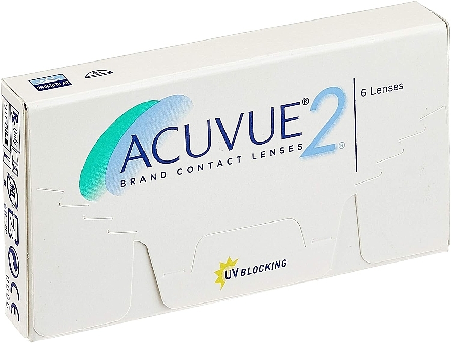 Контактные линзы, радиус кривизны 8.7 мм, 6 шт. - Acuvue 2 Brand Contact Lenses Johnson & Johnson — фото N1