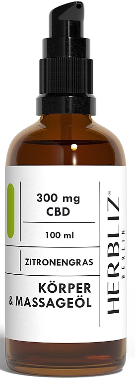 Масажна олія "Лемонграс" - Herbliz CBD — фото N1