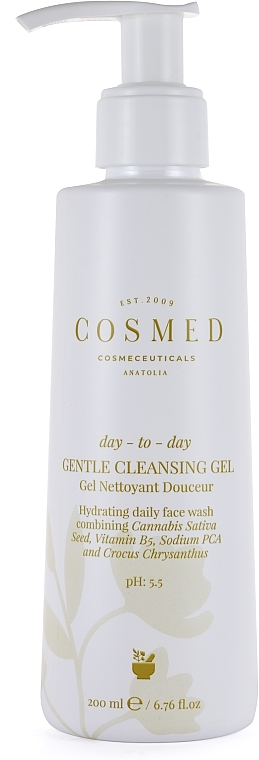 Денний ніжний зволожувальний гель для вмивання обличчя - Cosmed Day To Day Gentle Cleansing Gel — фото N1