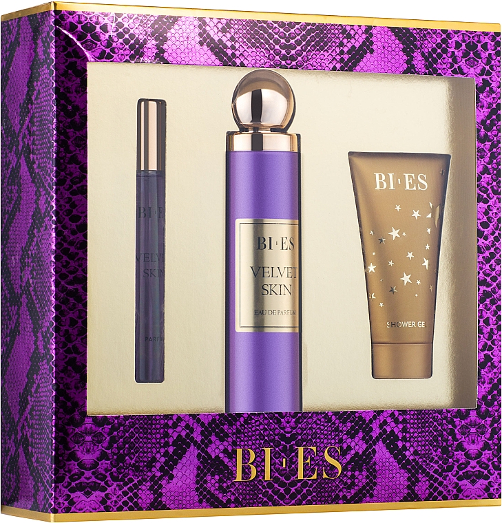 Bi-Es Velvet Skin For Woman - Набір (edp/100ml + s/g/50ml + parfum/12ml) — фото N1