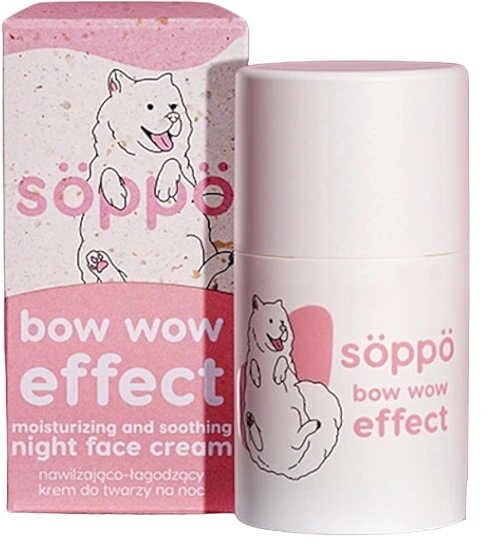 Зволожувальний і заспокійливий нічний крем для обличчя - Soppo Bow Wow Effect Moisturizing And Soothing Night Face Cream — фото N1
