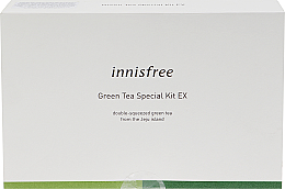 Духи, Парфюмерия, косметика УЦЕНКА Набор мини продуктов - Innisfree Green Tea Special Kit Sample (toner/25ml + b/lot/25ml + ser/15ml + cr/10ml) *