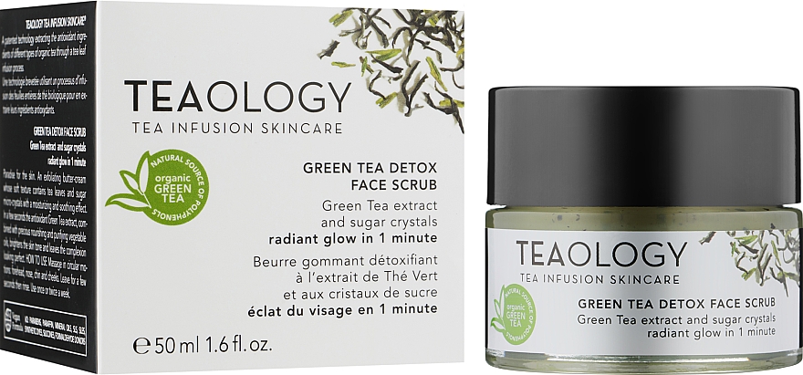 Скраб для обличчя на основі екстракту зеленого чаю - Teaology Green Tea Detox Face Scrub — фото N2