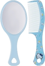 Парфумерія, косметика Дитячий гребінець з ручкою та дзеркальцем, CLR-321, блакитний - Christian