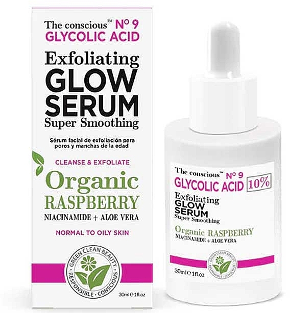 Сироватка для обличчя - Biovene Glycolic Acid Exfoliating Face Serum Organic Raspberry — фото N1