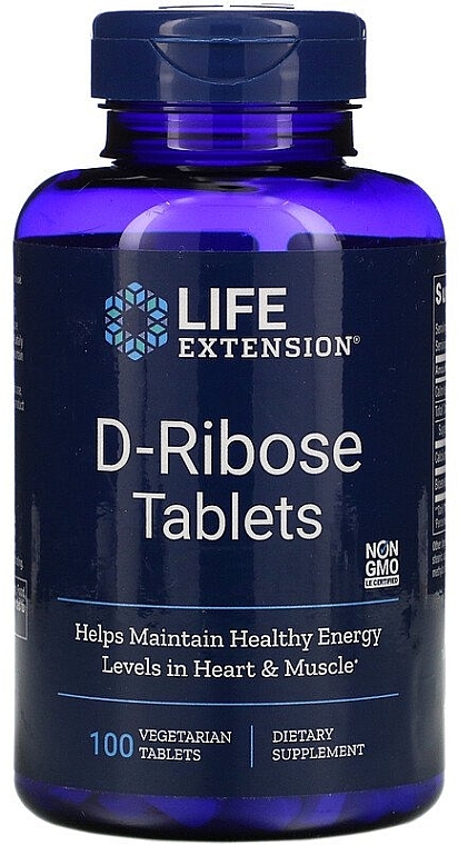 Харчові добавки "D-рибоза" у таблетках - Life Extension D-Ribose Tablets — фото N1