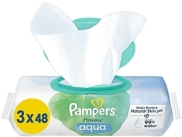 Парфумерія, косметика Дитячі вологі серветки, 3x48 шт. - Pampers Harmonie Aqua Body Wipes