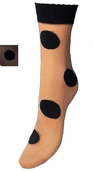 Шкарпетки жіночі з малюнком, "Blob", 20 Den, nero/nero - Knittex — фото N1