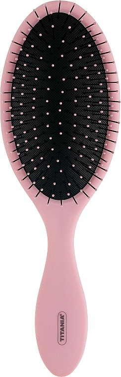Массажная щетка для влажных волос, светло-розовая - Titania — фото N1