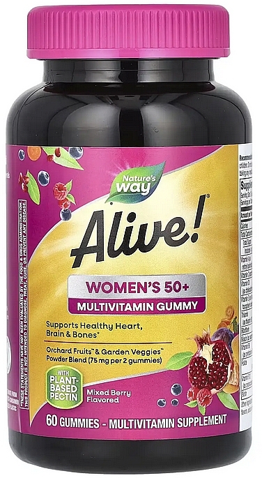 Харчова добавка "Мультивітаміни для жінок 50+" - Nature's Way Alive! Womens 50+ Multi Gummy — фото N1