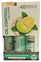 Парфумерія, косметика Набір - Kativa Oil Control Set (shm/50ml + cond/50ml + mask/50ml)