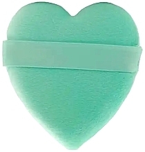 Оксамитова пуховка для макіяжу обличчя у формі серця "М'ята" - Bubble Bar — фото N1