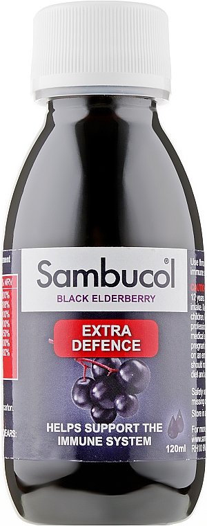 Сироп для імунітету "Чорна бузина + вітаміни + мінерали" - Sambucol Extra Defence