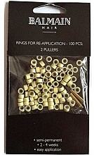 Мікрокільця для нарощування волосся, бежеві, 100 шт. - Balmain Paris Hair Couture Soft Rings Beige — фото N1