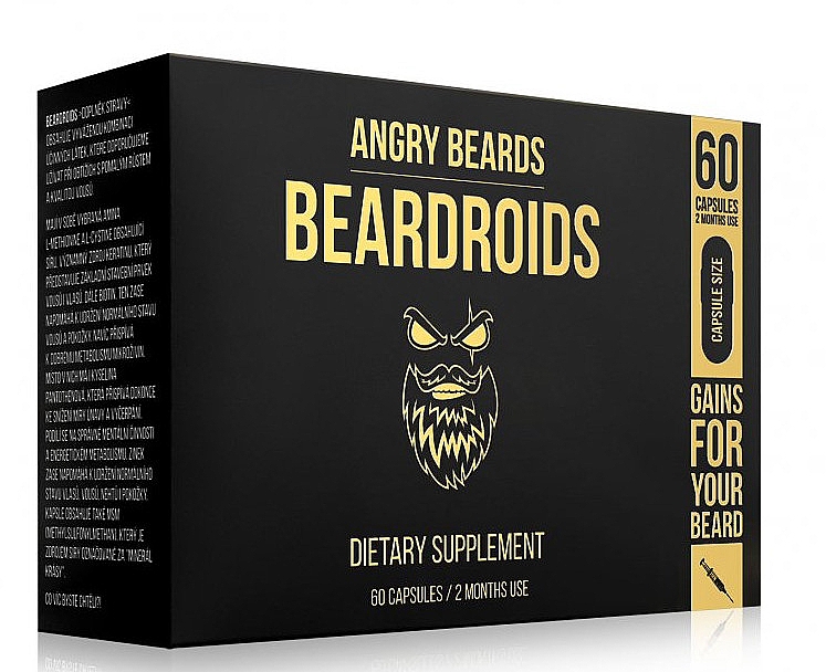 Харчова добавка "Для росту волосся, бороди" - Angry Beards Beardoids — фото N1