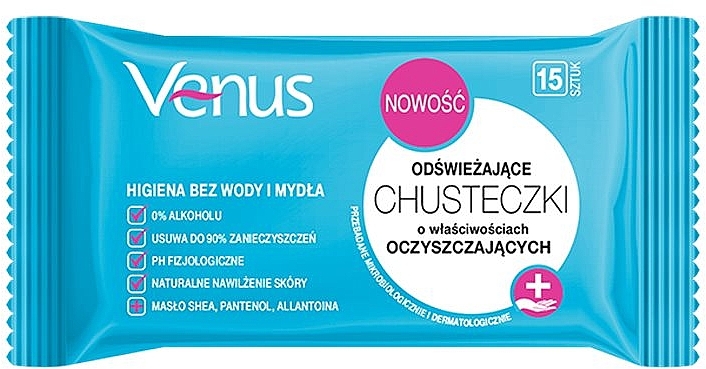 Освежающие влажные салфетки - Venus Refreshing Wipes — фото N1