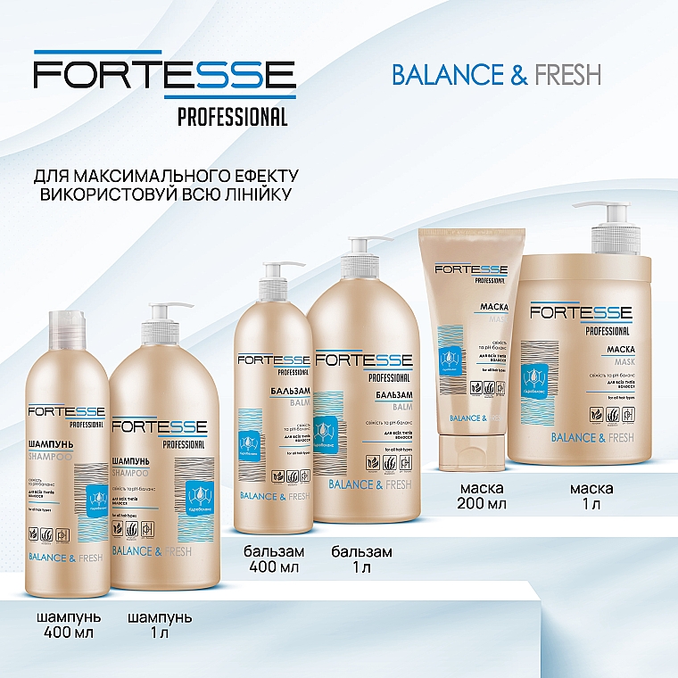 Шампунь "Баланс" - Fortesse Professional Balance & Fresh Shampoo — фото N8