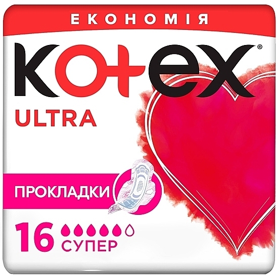 Гігієнічні прокладки, 16 шт - Kotex Ultra Dry Super Duo — фото N1