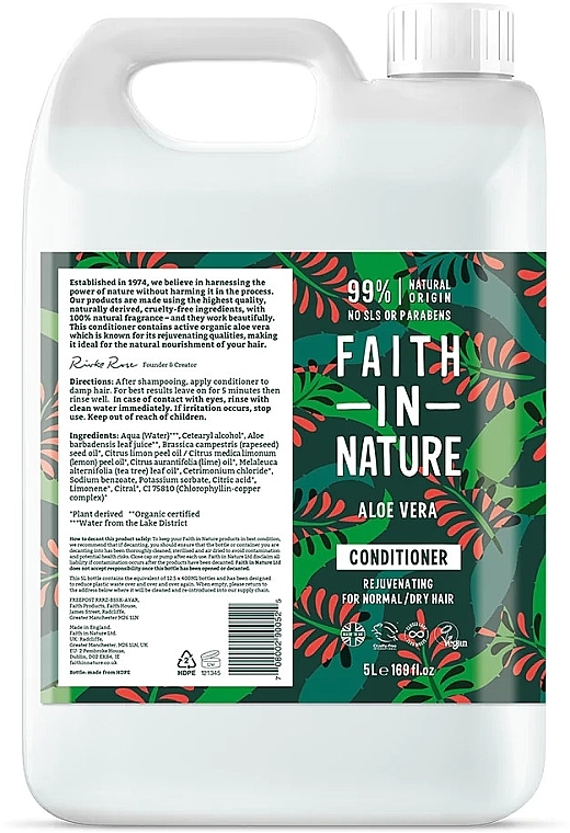 Кондиціонер для нормального та сухого волосся "Алое вера" - Faith In Nature Aloe Vera Conditioner Refill (змінний блок) — фото N1