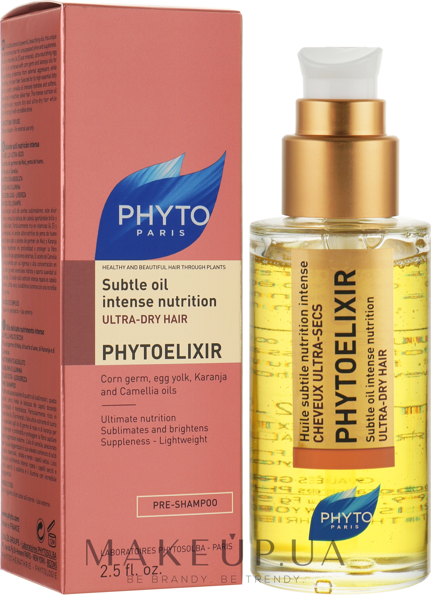 Фитоеликсир масло для волос "Интенсивное питание" - Phyto Phytoelixir Subtle Oil Intense Nutrition Ultra-Dry Hair  — фото 75ml