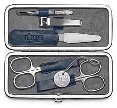 Маникюрный набор 5 предметов, синий - Nippes Solingen Manicure Set Vintage 1032 — фото N1