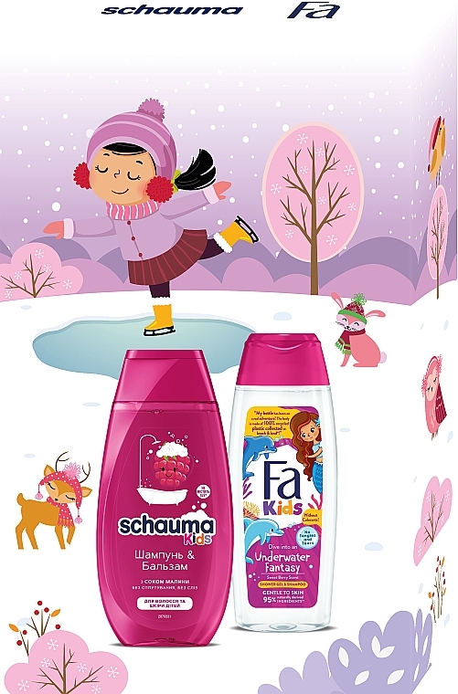 Набор "Kids girl. For Children’S Hair & Skin" - Schauma & Fa Kids (shmp/250ml + sh/gel/250ml) — фото N2