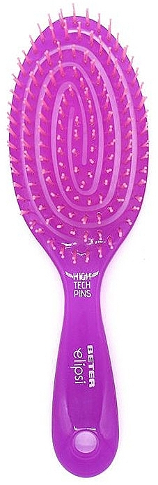 Щетка для распутывания волос, фиолетовая - Beter Small Elipsi High Tech Pins Detangling Brush — фото N1