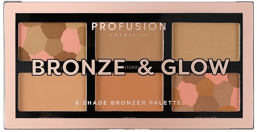 Палетка для макіяжу обличчя - Profusion Cosmetics Bronze & Glow 6 Shade Bronzer Palette — фото N1
