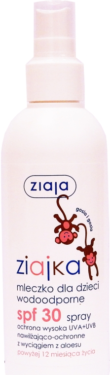 Детское молочко спрей водостойкое - Ziaja Ziajka Body Milk Spray for Kids spf 30 — фото N1