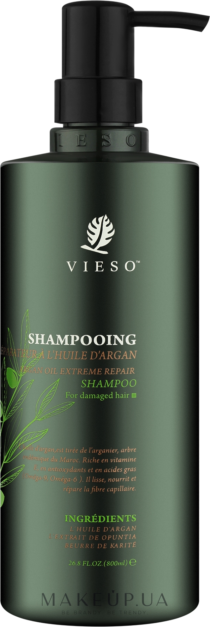 Відновлювальний шампунь з аргановою олією - Vieso Argan Oil Extreme Repair Shampoo — фото 800ml