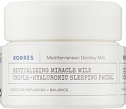 Крем для обличчя нічний з гіалуроновою кислотою - Korres Mediterranean Donkey Milk Revitalizing Miracle Milk Triple-Hyaluronic Sleeping Facial — фото N1