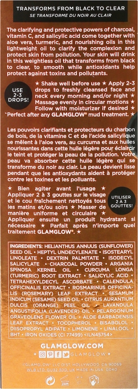 Очищувальна олія для обличчя - Glamglow Starpotion Liquid Charcoal Clarifying Oil — фото N3