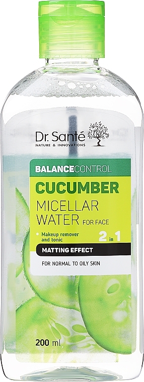 Міцелярна вода для обличчя - Dr. Sante Cucumber Balance Control 
