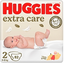 Духи, Парфюмерия, косметика Подгузники Huggies Extra Care 2 (3-6 кг), 82 шт - Huggies