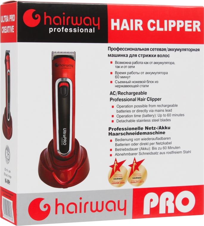 Машинка для стрижки волос, красная - Hairway Ultra Pro Creative — фото N4