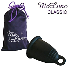 Духи, Парфюмерия, косметика Менструальная чаша с петлей, размер M, черная - MeLuna Classic Menstrual Cup 