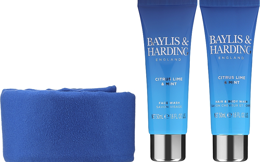 Набор - Baylis & Harding Men's Citrus Lime & Mint (hair/body/wash/50ml + face/wash/50ml + acc) — фото N2