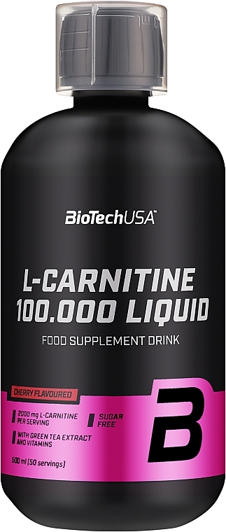 Жироспалювач L-карнітин зі смаком вишні - BiotechUSA L-Carnitine 100000 Liquid — фото N1