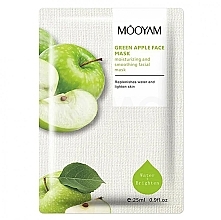 Тканинна маска з екстрактом зеленого яблука "Зволожувальна" - Mooyam Green Apple Face Mask — фото N1