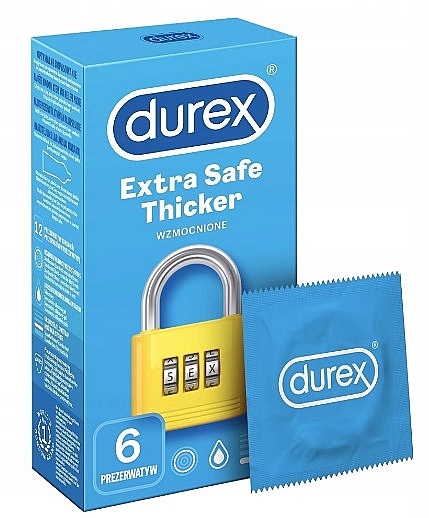 Презервативы утолщенные, 6 шт - Durex Extra Safe Thicker — фото N1