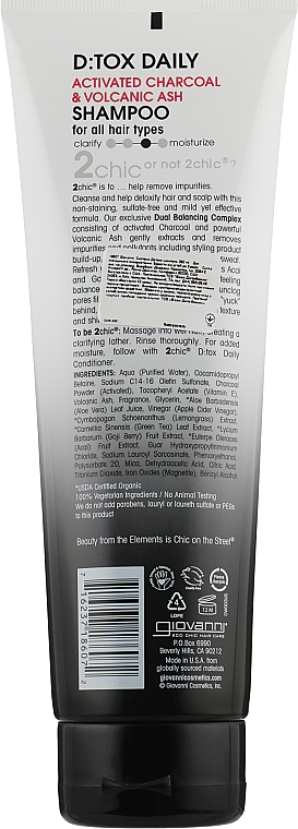 Шампунь для волос - Giovanni 2Chic D:tox Daily Shampoo — фото N2