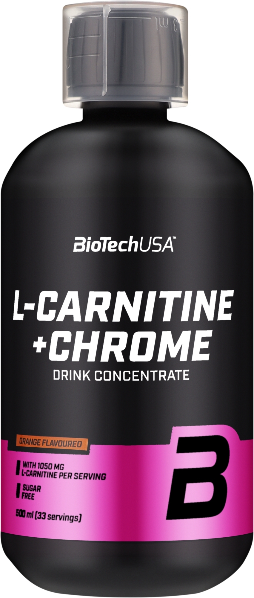 Жидкий жиросжигатель L-карнитин + Хром "Апельсин", 500 мг - BiotechUSA L-Carnitine + Chrome  — фото 500ml