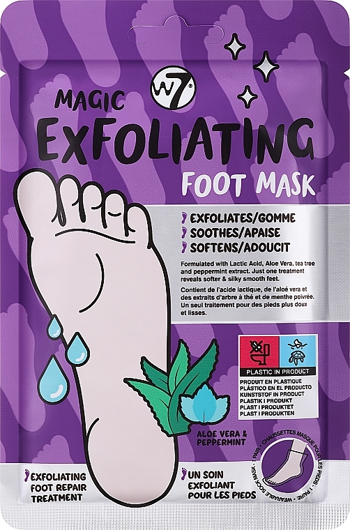 Отшелушивающая маска для ног - W7 Magic Exfoliating Foot Mask — фото N1