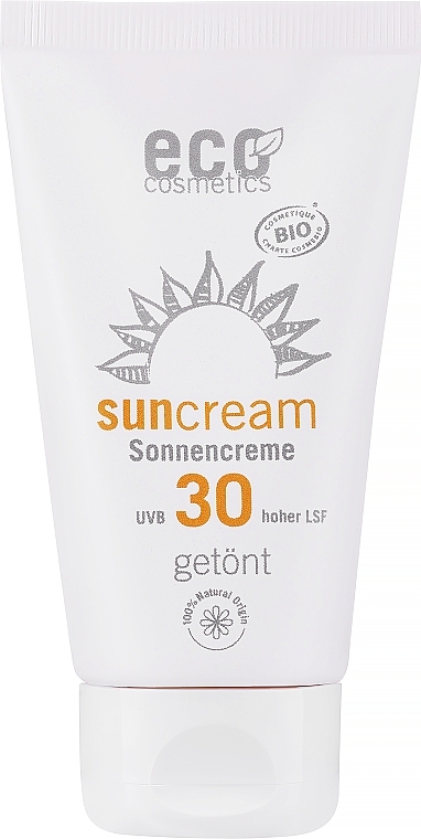 Водостойкий солнцезащитный крем SPF 30 с эффектом загара - Eco Cosmetics Sonne SLF 30 Getoent — фото N1