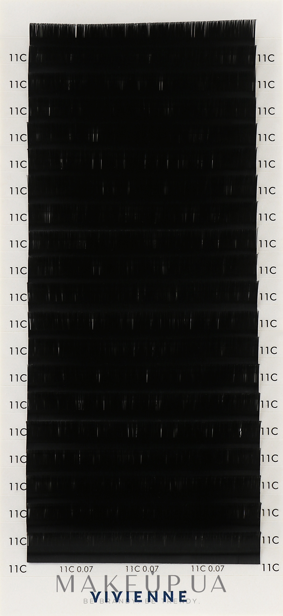 Накладные ресницы "Elite", черные, 20 линий (0,07, C, 11), эко упаковка - Vivienne — фото 1уп
