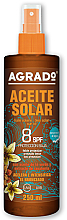 Парфумерія, косметика Олія-прискорювач засмаги для тіла SPF8 - Agrado Aceite Solar SPF8
