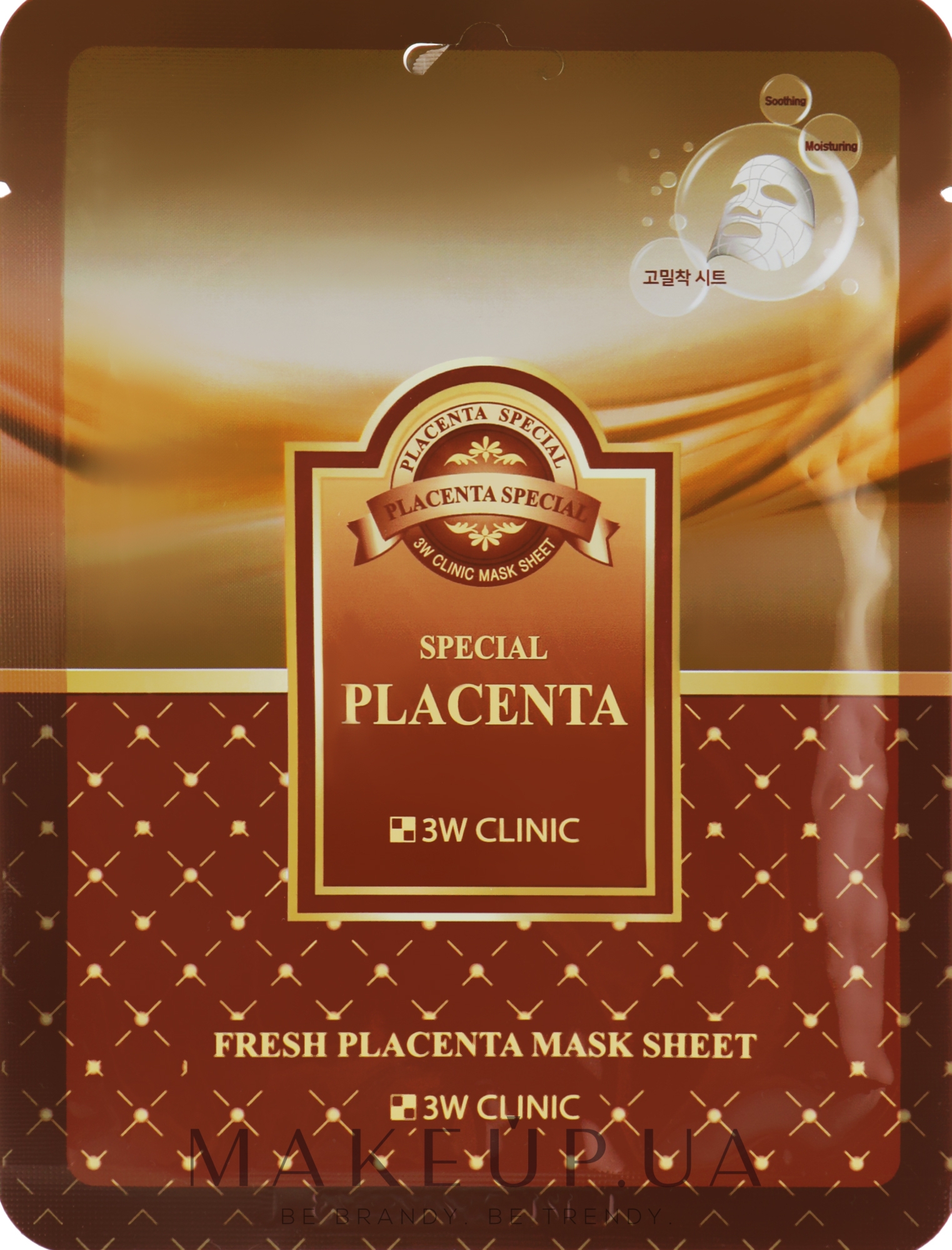 Восстанавливающая маска с экстрактом плаценты - 3W Clinic Fresh Placenta Mask Sheet — фото 1x23g